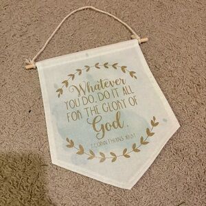 Whatever you do do it for the glory of God Corinthians Bible verse flag